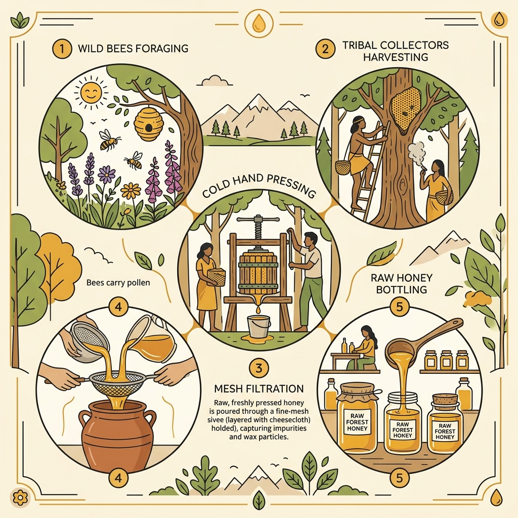 Raw Wild Honey Harvesting Process Flow Chart